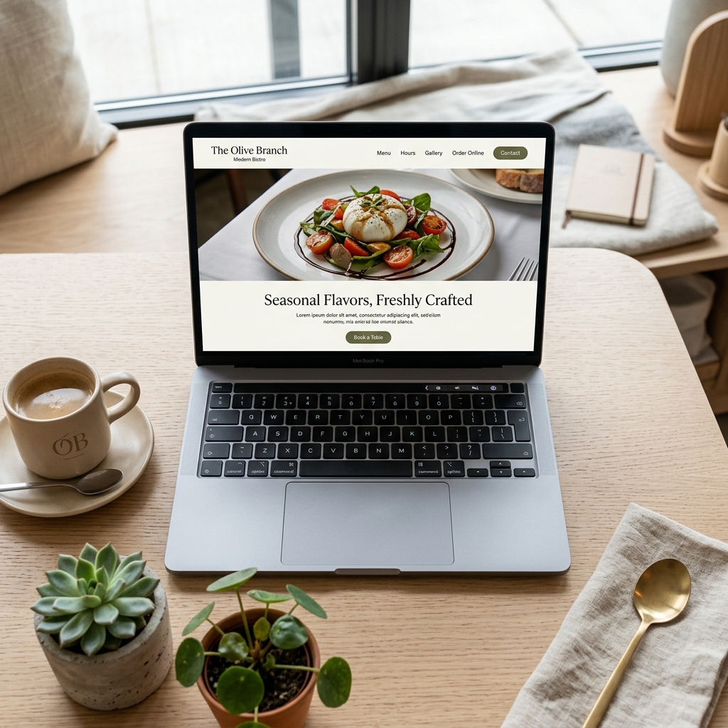 Laptop Displaying Mini Website